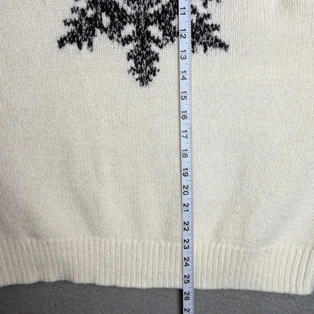 Sundance Snowflake Sweater XL Ivory Black Fair Isle Cozy Winter Christmas Knit - Picture 5 of 8